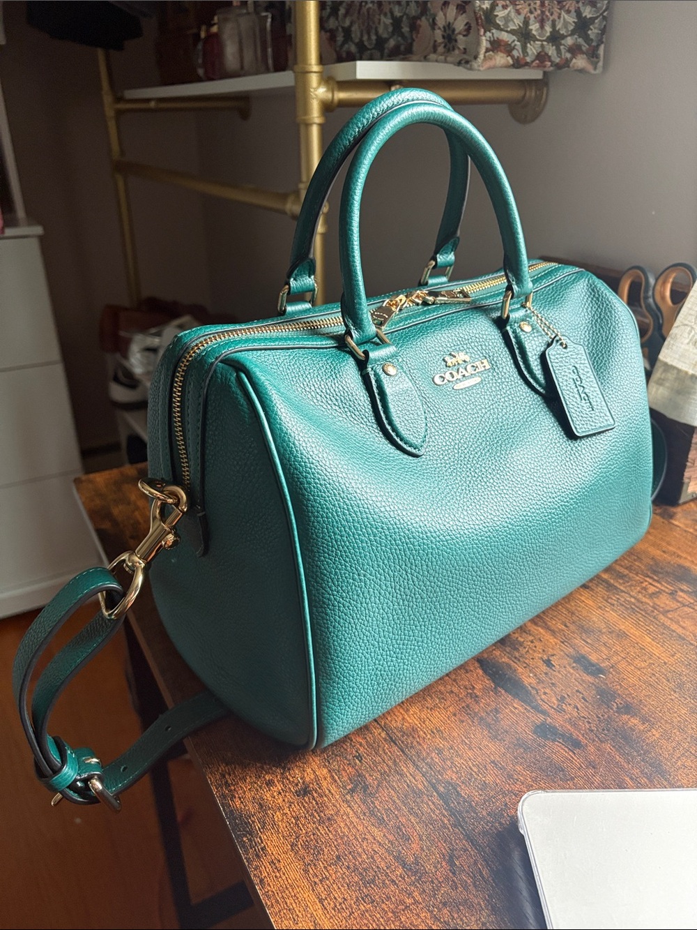 COACH Rowan Emerald Green Large - Picture 14 of 15